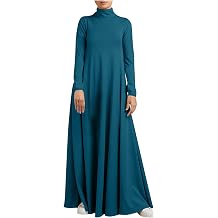 Womens Maxi Dresses Mock Neck Long Sleeve Casual Long Shirt Dress Floor Length Travel Vacation Outfits Fall Fashion