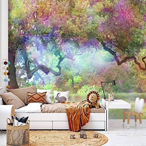 Vghuyevogere Modern Wallpaper Murals 3D Fairies Oak Tree Peel And Stick Removable Self-Adhesive Pvc Wall Stickers For Nursery Kids Bedroom Tv Wall Decor #TOP13