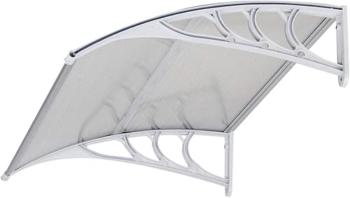 Miniatura 3 de Toldo de policarbonato para ventana de puerta, de 40 x 32 pulgadas, para puerta delantera, patio, exterior, protección UV, lluvia, nieve, hoja hueca