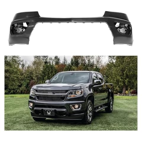 LOSTAR Front Upper Bumper Cover Grille & Skid Plate Primed Fit For 2015-2020 Chevy Colorado 2.5L 2.8L 3.6L 23484644,1PCS Bumper Cover Cover