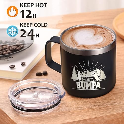 Bumpa Camping Tumbler 14 Oz Coffee Mug - Bumpa Tumbler - Bumpa Camping Gifts - Fathers Day Gift - Bumpa Mug - Birthday Gift Ideas For Bumpa - Gifts For Campers Outdoors, 16oz, Transparent image 4