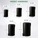 Mumma's LIFE 8L Dustbin for Kitchen with Lid | Black Stainless Steel Pedal Trash Cans | Small Dustbins for Home, Bathroom, Bedroom & Toilet (Pack of 2) gallery image