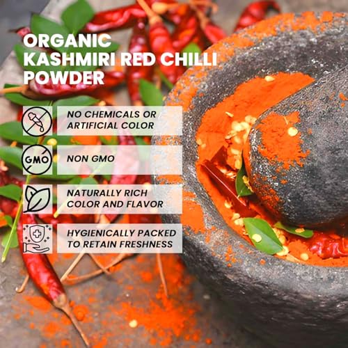 Image of Pure Tree Certified Organic Kashmiri Red Chilli Powder | 5 Kg / 5000 g | Kashmiri Lal Mirch Powder | Organic Red Chilli Powder | Kashmiri Laal Mirch gives Vibrant Red Color & Mild Heat to your dishes