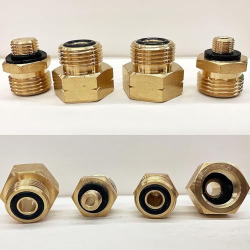 Adapter für Gasanschluss 4 Stück Gasflaschenadapter - Set für das Ausland der EU, Propangasflaschen Adapter Set für deutsche Druckregler, für den