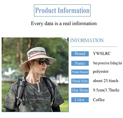 Sun Hats For Men Sun Protection Wide Brim Bucket Safari Boonie Hat For Fishing Hiking Garden Beach Kakhi #TOP1