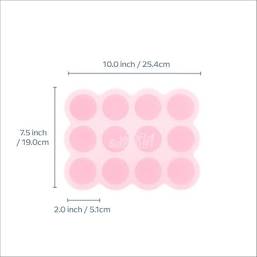 Miniatura 9 de Samuelworld Recipiente de almacenamiento de leche materna y alimentos para bebés, 12 porciones x 2.5 onzas, bandeja de silicona apilable de grado