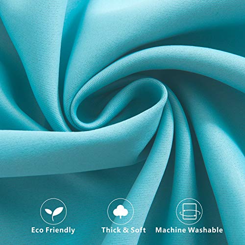 Aquazolax Sliding Glass Door Curtain Panels - Premium Thermal Insulated Solid Blackout Curtains Drapery 54X72 Inches Front Porch/French Door Window Coverings - 1 Panel, Turquoise #TOP5
