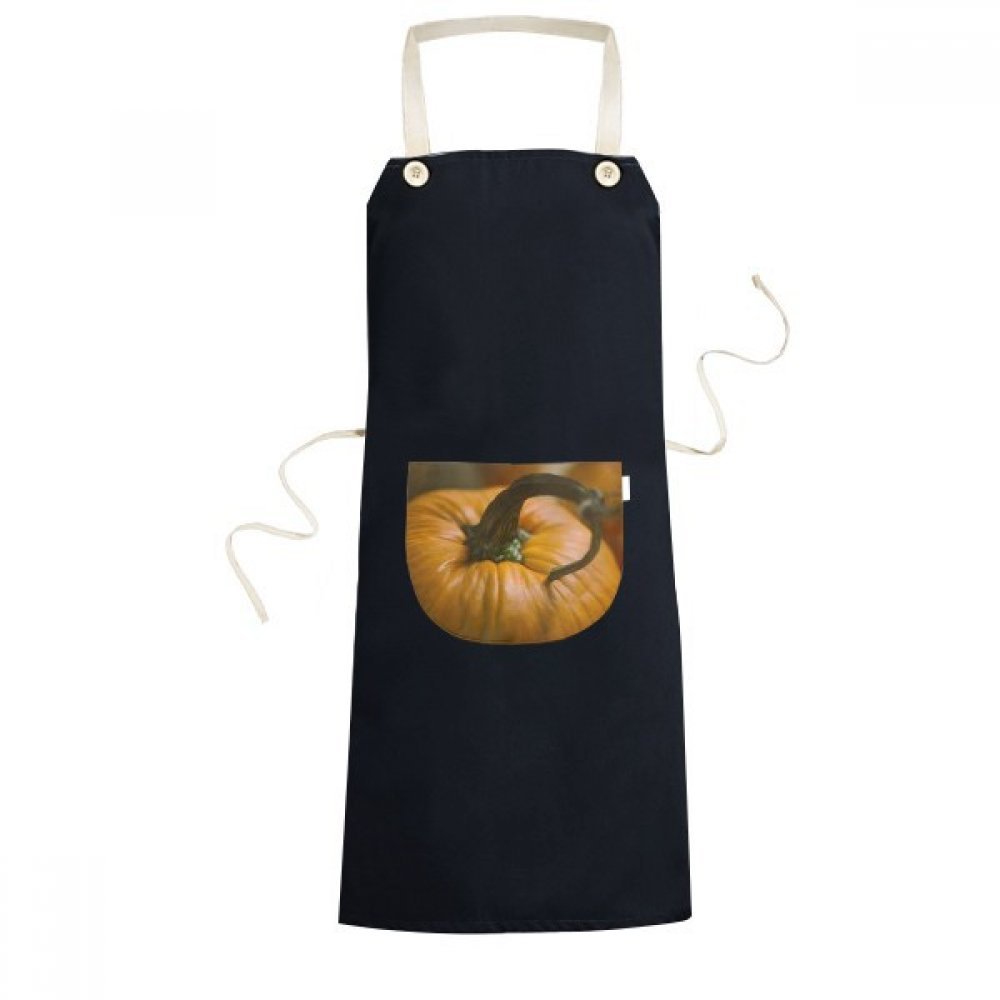 Tablier cuisine pocket citrouille bavoir noir femme homme 70cm