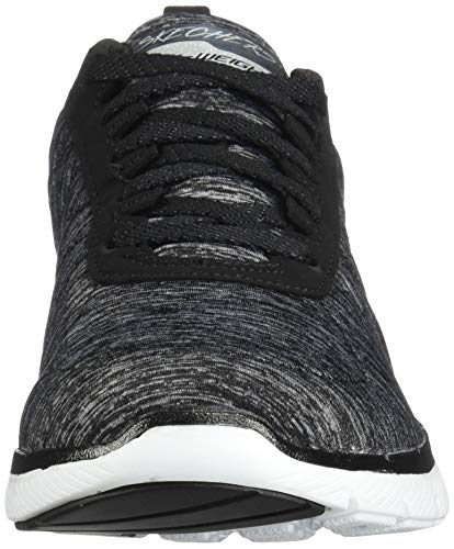 Skechers Women's Flex Appeal 3.0 - Insiders Sneaker, Black/White, 7.5 M US