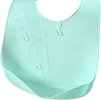Vista 4 de PandaEar 3 Pack Waterproof Silicone Baby Bibs Super Thin Light Weight Feeding Bib with Food Catcher Pocket for Toddler