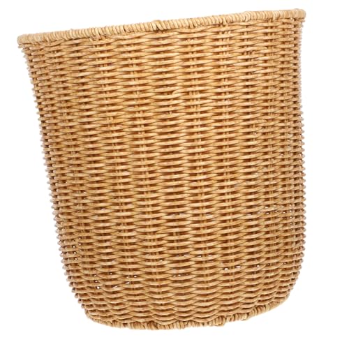 Corbeille osier imitation rotin élégante pour optimiser le rangement du bureau