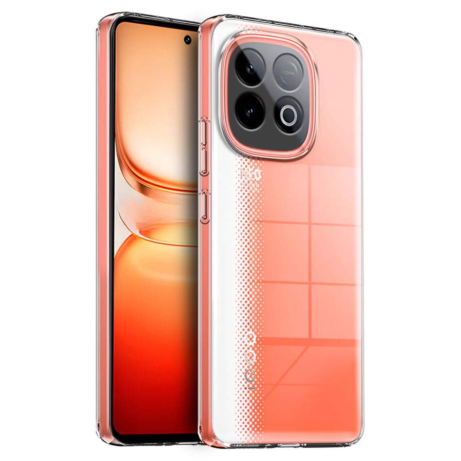 Image of Fashionury Crystal Clear Case for iQOO Neo 10 5G | Yellowing Resistance | Transparent TPU Silicone | Raised Camera Lips | Slim Transparent Cover