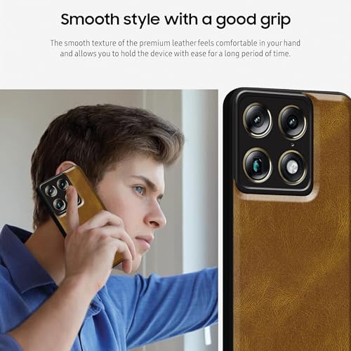 Image of amazon basics Back Cover for Moto Signature 5G | Ultra Slim Soft Rubberised Case | Oil Feel Soft Leather Back | Camera Protection - Tan Brown