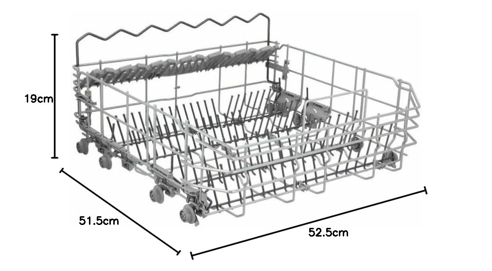 LPPP Geschirrkorb unten 20003053 kompatibel mit Bosch Siemens Spülmaschine | Unterkorb für Neff Constructa Balay 00771609 , für Whirlpool, 525×515×190mm, 6 Klappstachelreihen, 8 Rollen, Geschirrspüler