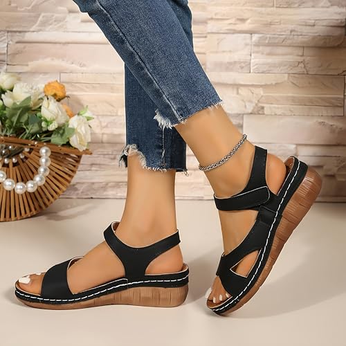 Women's comfortable walking sandals, adjustable sandals, summer women's casual sandals3
