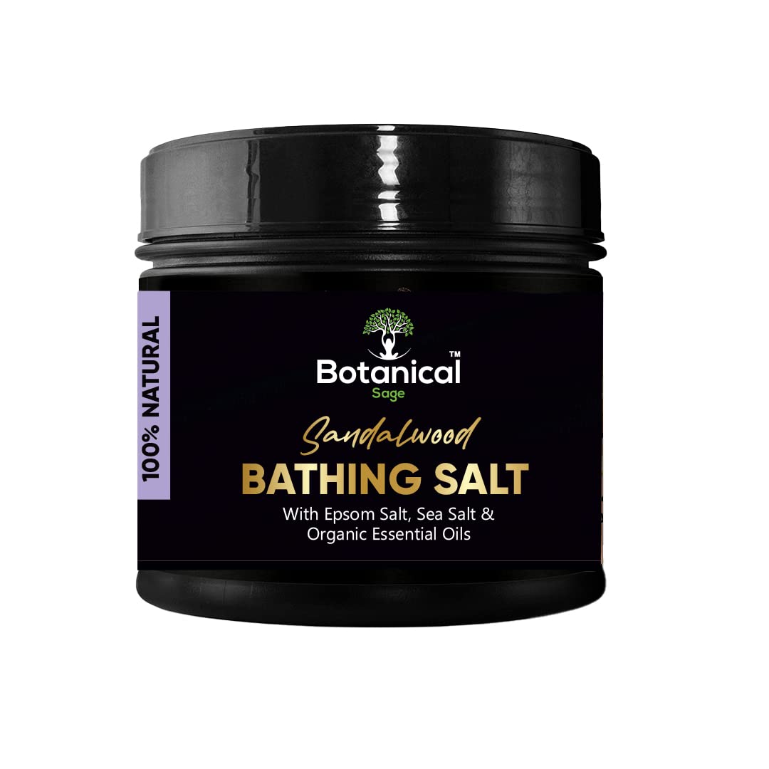 Botanical Sage- Sandalwood Bathing Salt 500G For Body&Foot Spa|Calming,Relaxing,Aromatherapy|Infused With Essential Oils