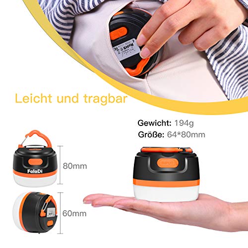 LED Camping Lantern USB Rechargeable Tent Light 9 Light Mode Mini Portable Camping Lamp Outdoor Lighting Magnetic Base Emergency Light with 5200 mAh Power Bank and SOS Emergency Strobe Function IP65 Waterproof - Image 5