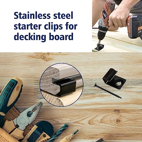Starter Clips Start Clips for Decking 316 Stainless Steel Black Universal Starter Decking Clips Hideaway Fasteners with Decking Screws 40 Pack - Thumbnail 5