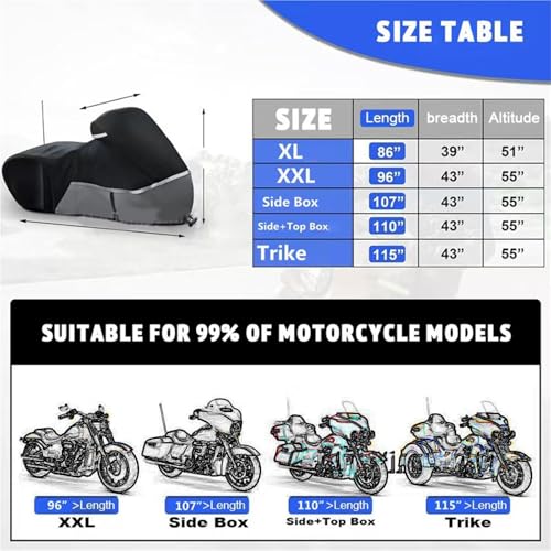 Housse de moto résistante à l'eau pour Harley Davidson Road King - 3