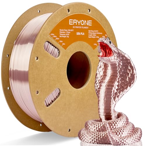 Image of ERYONE Silk PLA Filament for 3D Printer 1.75mm + /- 0.03mm, Shiny Filament 1kg (2.1lbs) /Spool, Rose Gold(Champagne Pink)