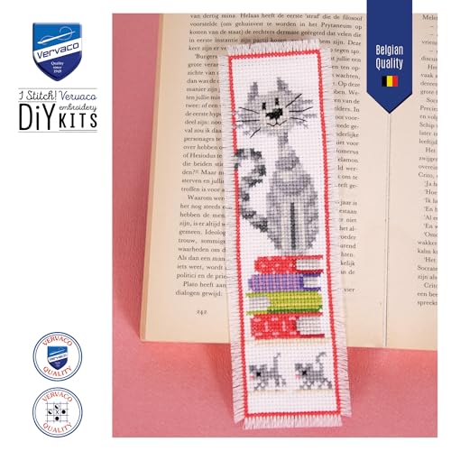Image of Vervaco Bookmark Cats 2 Counted Cross Stitch Kit, Multi-Colour