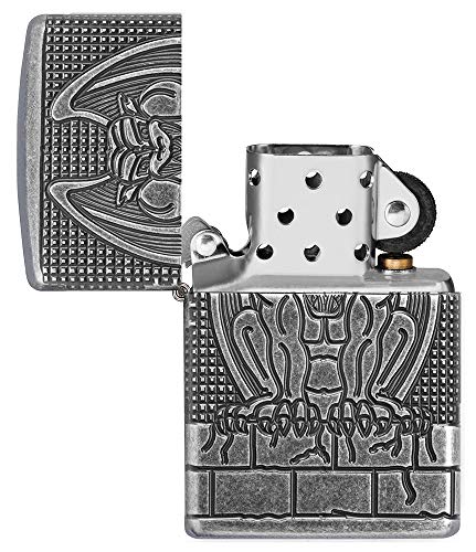 Encendedor Zippo MultiCut Gargoyle Armor Plata Antigua miniatura 4