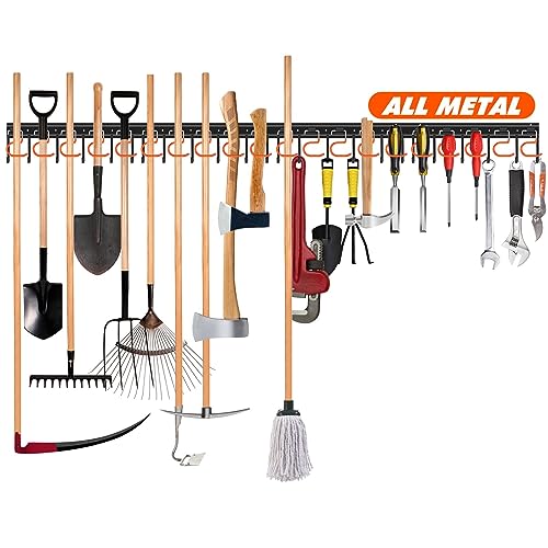 TVKB 68'' All Metal Garden Tool Organizer Adjustable Garage Tool Organizer Wall…