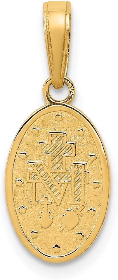 Diamond2Deal 14k Gold Miraculous Medal Charm - Image 4