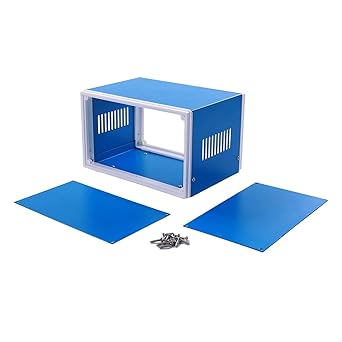 Fielect Electronic Junction Box Enclosure Project Box Blue Metal For Electronic Projects 110x180x130mm AU-2