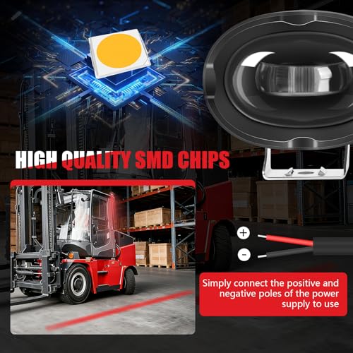Luz de advertencia LED para carretillas elevadoras de 9W IP67 DC 10-80V con 3 chips 2