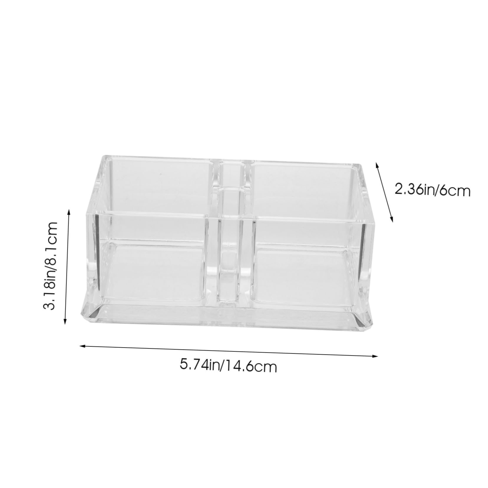 SOLUSTRE Acrylic Tea and Coffee Organizer Double Grid Storage Box for Tea Bags Sugar Packets and Candy for Home Kitchen Office and Restaurant Use