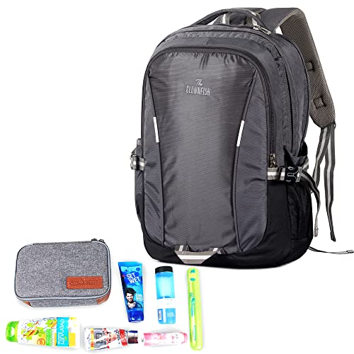 Image of THE CLOWNFISH Evander Polyester 19 Litres Unisex Travel Laptop Backpack for 15.6 inch Laptops (Grey)