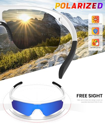 Image of Sport Polarized Sunglasses for Men and Women, Stylish and Lightweight Cycling Sunglasses with UV400 Protection