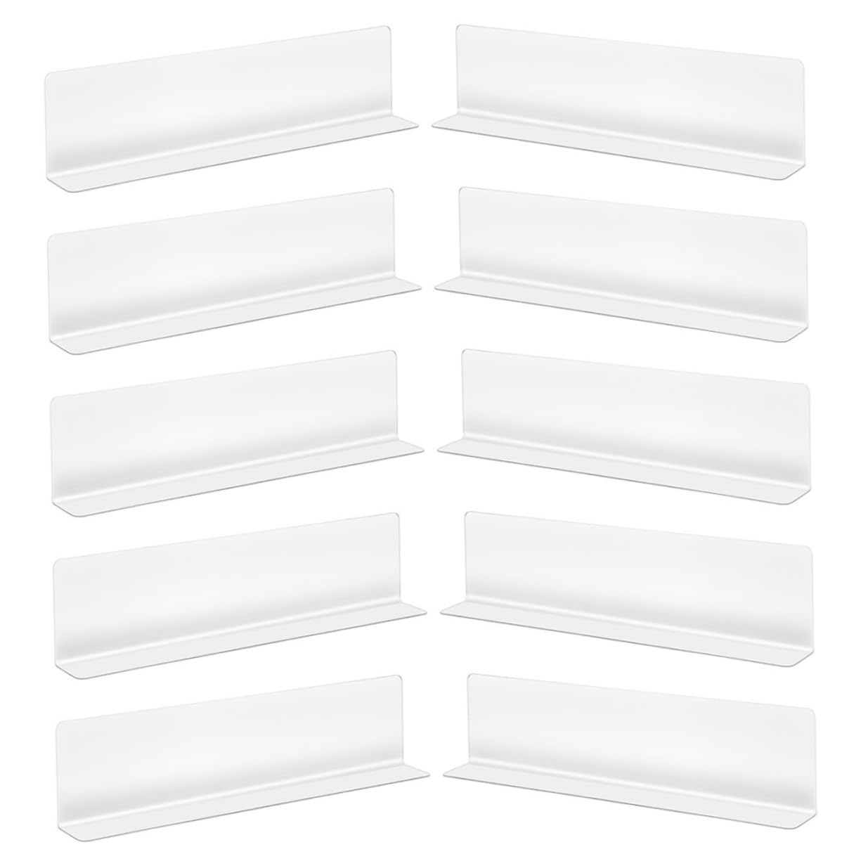 Cabilock 10Pcs Clear PVC Shelf Dividers Shaped Organizers for Grocery Retail Shelves Clapboard Separators Efficiency Reduce Clutter Non Magnetic Storage