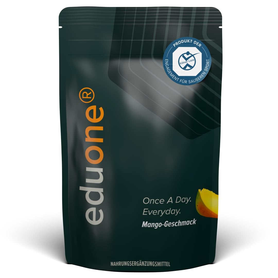 edubily® eduone - Greens Pulver - All-In-One Drink mit Vitaminen, Mineralien & Pflanzenstoffen - Mit Darmbakterien, Vitalpilzen und Meat Based Bioactive Compounds (MBBCs) (360 g, Mango)