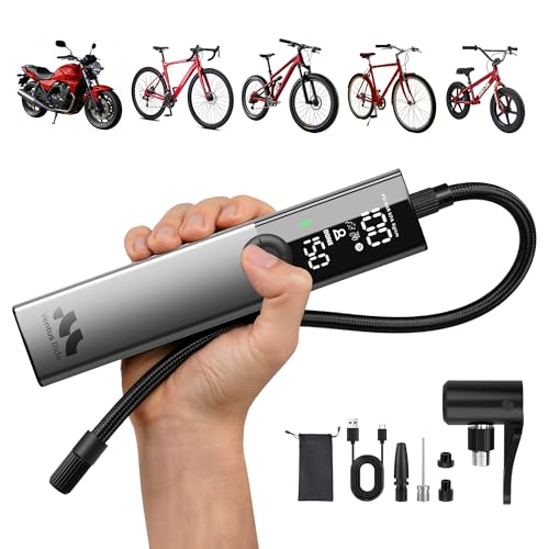 ●RICARICA USB-C + TORCIA LED INTEGRATA – La batteria integrata rende questo mini compressore bici comodo in garage, in auto o in casa vacanza—senza cercare prese a metà uscita. Ricarica via USB-C, tienila pronta per i controlli di pressione e usa la luce LED per uscite notturne, soste a bordo strada o garage bui con il tuo compressore aria sempre pronto.