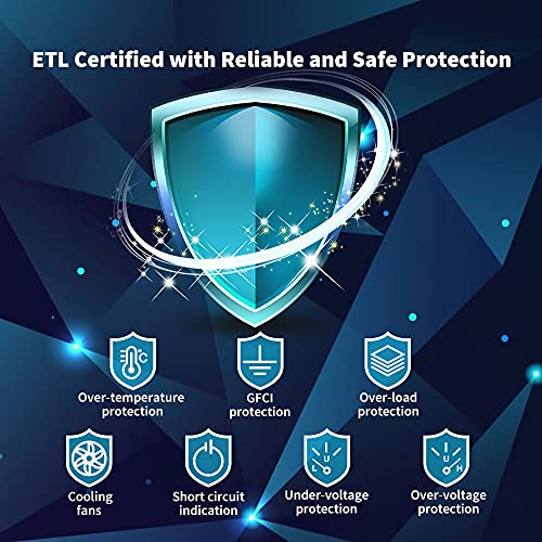 Renogy 1000W Pure Sine Wave Inverter 12V DC to 120V AC Converter for Home, RV, Truck, Off-Grid Solar Power 110V with Built-in 5V/2.1A USB Port, Hardwire Remote Controller - Image 4