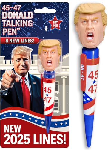 Donald Trump Talking Pen - Press His Hair & Hear 8 Real Voice Quotes - Funny Political Gag Gift for...