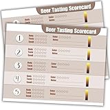 Beer Tasting Scorecards – 25 Premium Beer Tasting Mats for Parties, BBQs & Breweries – Perfect for Tasting Beer Flights, Blind Tastings, Gifts & Summer Events