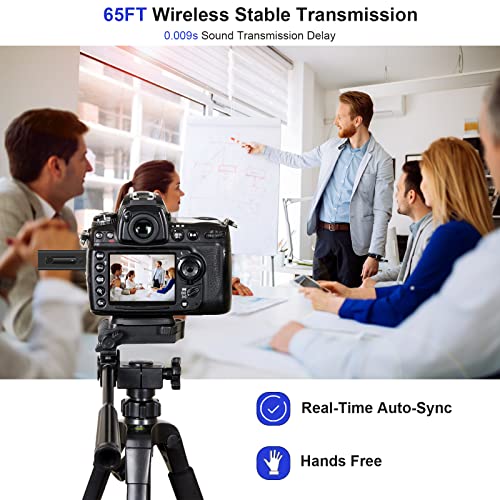Wireless Lavalier Microphone for iPhone/Android Phone/Camera/Computer/Laptop, Recording Omnidirectional Condenser Mic with Ultra Low Delay, Lapel Noise canceling Mic for YouTube Interview Tiktok Vlog
