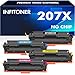 Price comparison product image 4-Pack 207X 207A Toner Cartridges Multipack Compatible for HP 207X 207A Color Laserjet Pro MFP M283fdw M255dw M282nw M283fdn M255nw W2210X W2211X W2212X W2213X - Black Cyan Yellow Magenta