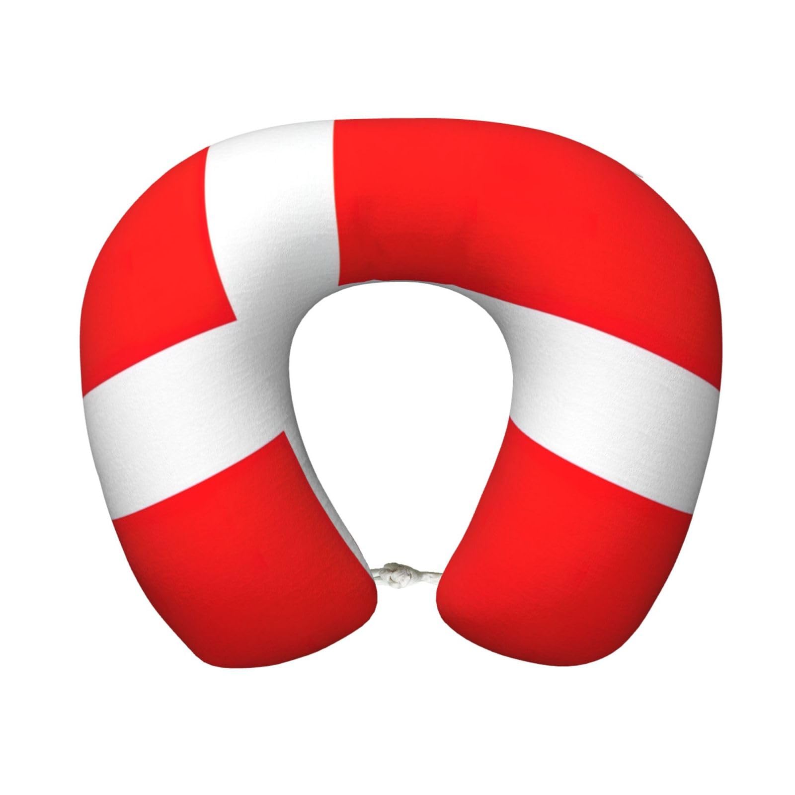 peiyeety Denmark Danish Flag Print Custom U-Shaped Pillow,Memory Foam Cervical Neck Travel Pillow,for Home,Camping,Travelling