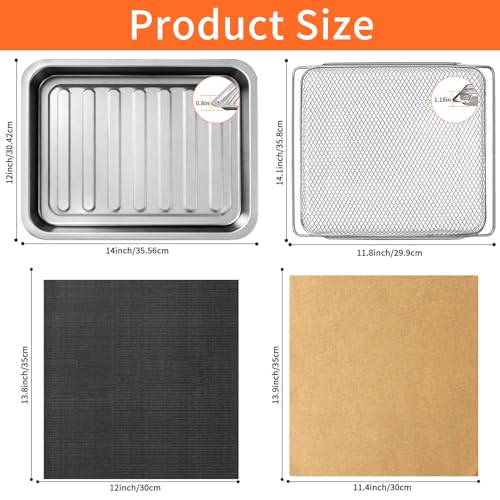 GWY Air Fryer Accessories for Emeril Lagasse French Door 360 Extra Large Dual Zone 25 QT Oven, Baking Set with Air Fryer Basket Baking Pan Tray Disposable Parchment Paper Reusable Baking Mat Cookware by GWY - Image 2