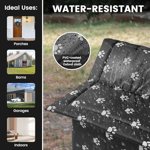 WHDPETS Katzenhaus Outdoor, Katzenhöhlen Für Draußen Winterfest Wasserdicht, Faltbare Wasserdicht Wetterfester Katzenhöhle Haustierhaus, Katzenhaus Tierheim Für Streuner Haustiere(Black)