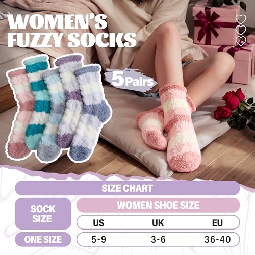 Image of Anlisim Fuzzy Socks for Women, Soft Comfy Cozy Fluffy Thick Winter Warm Fleece Slipper Socks