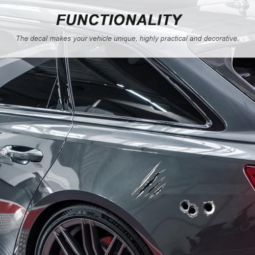 Image of 3D Bullet Hole Car Stickers, Ultra-Realistic Fake Bullet Hole Auto Body Scratch Decal, Waterproof PVC Fake Hole Sticker Automotive Tattoo Decoration for Bumper Window Helmet (Style A)