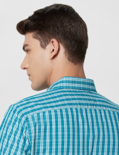 Image of Thomas Scott Men's Checkered Regular Fit 100% Cotton Casual Shirt with Button Down Collar and Half Sleeve