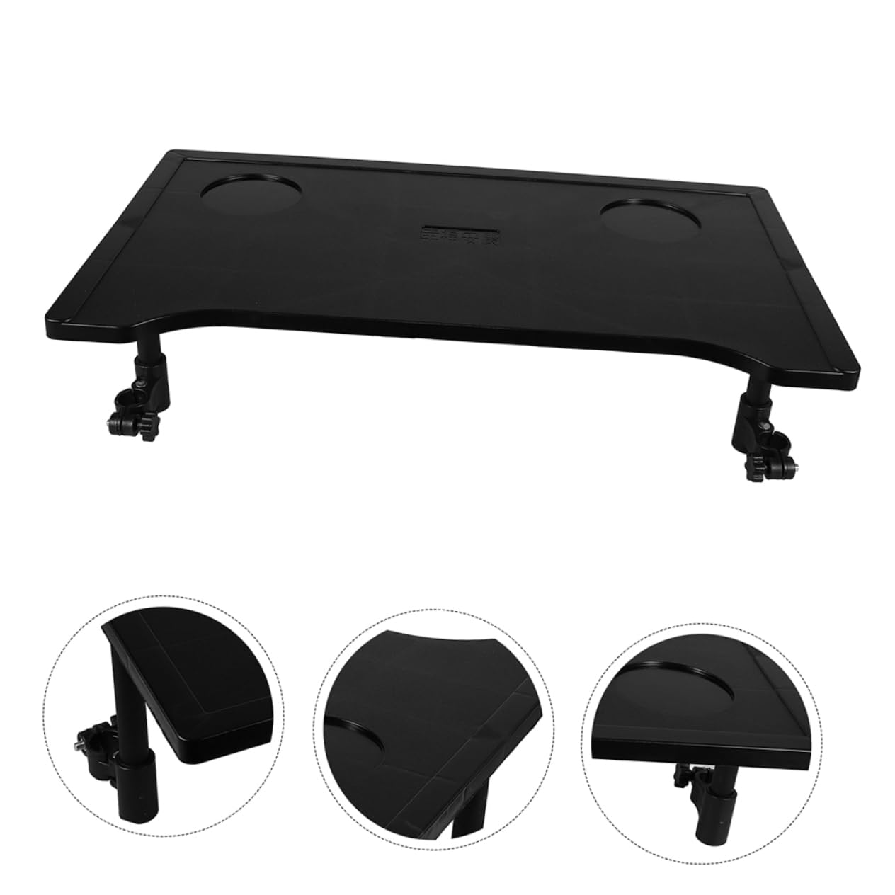 Table à Manger pour Fauteuil Roulant Pliable Abs Noir 2 Pièces