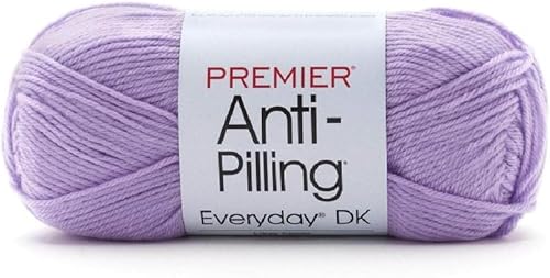 Miniatura 2 de Premier Yarns Everyday DK - Hilo antibolitas, 3.5 onzas, peso ligero #3, paquete de 3 unidades con marcadores de puntada Bella's Crafts (violeta