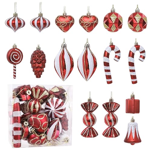 16 Stück Weihnachtskugeln, 6cm Weihnachtskugeln Kunststoff mit...